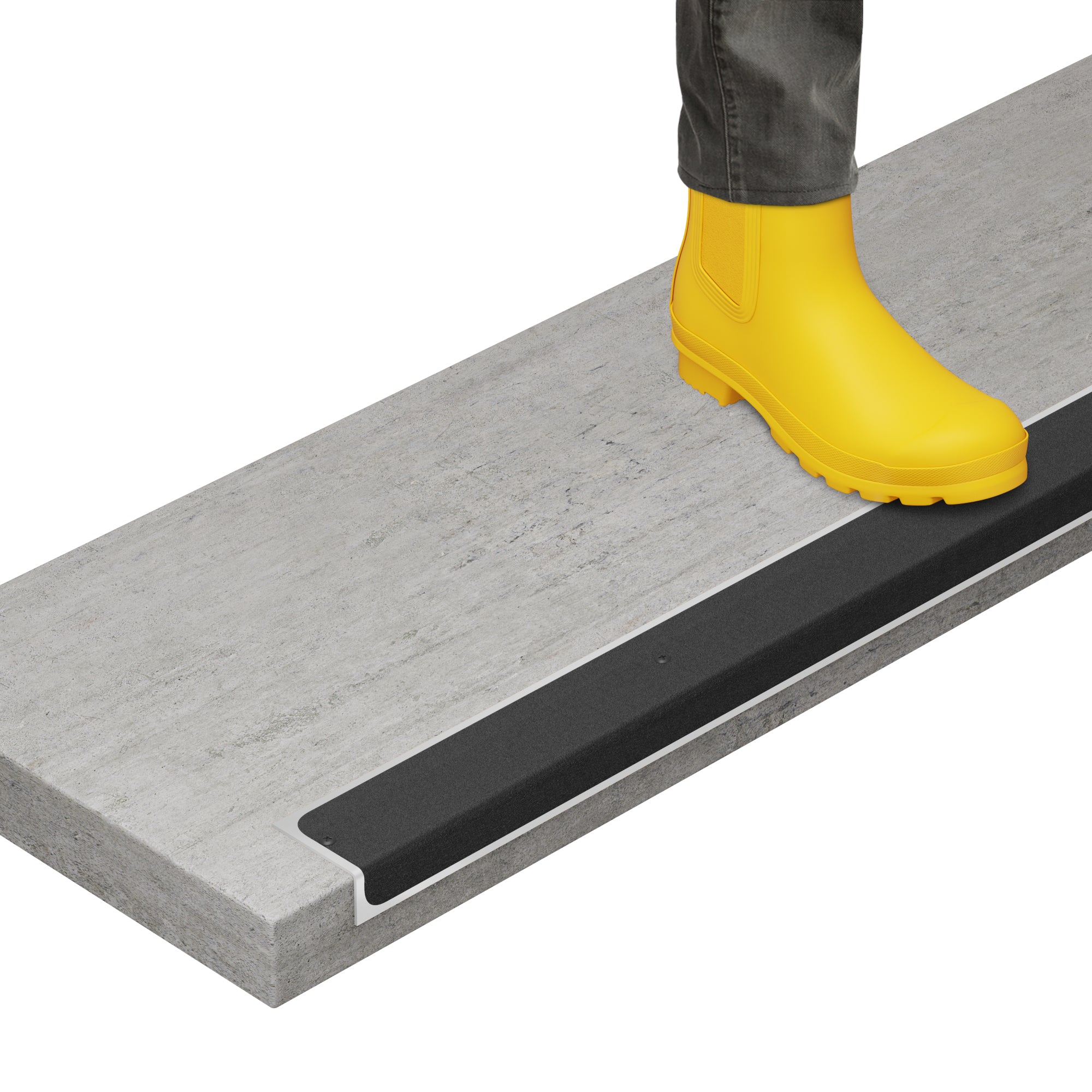 STEADY-STEP GritEdge 60 Stair Nosing - Anti-Slip Abrasive on Heavy Duty Aluminum