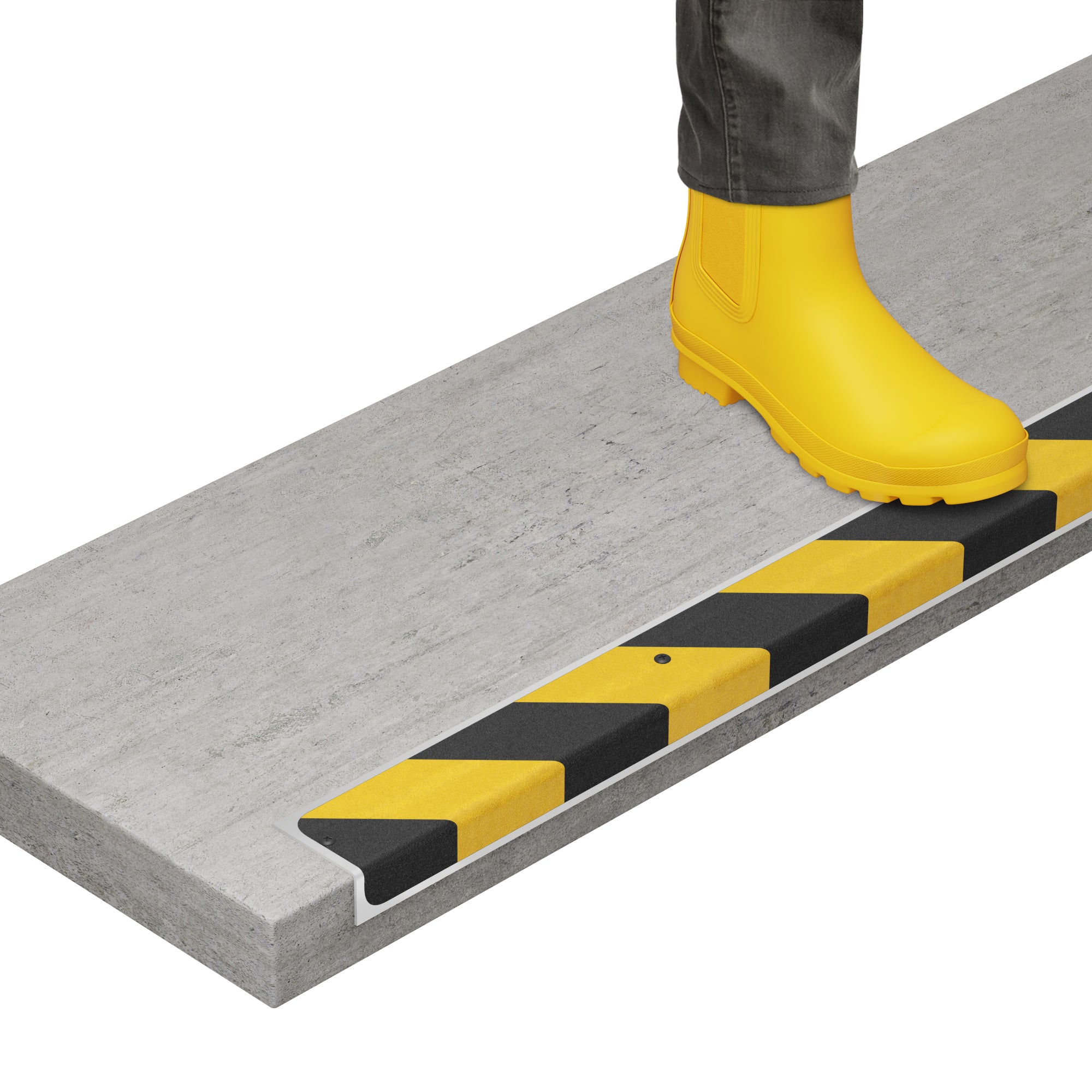 STEADY-STEP GritEdge 60 Stair Nosing - Anti-Slip Abrasive on Heavy Duty Aluminum