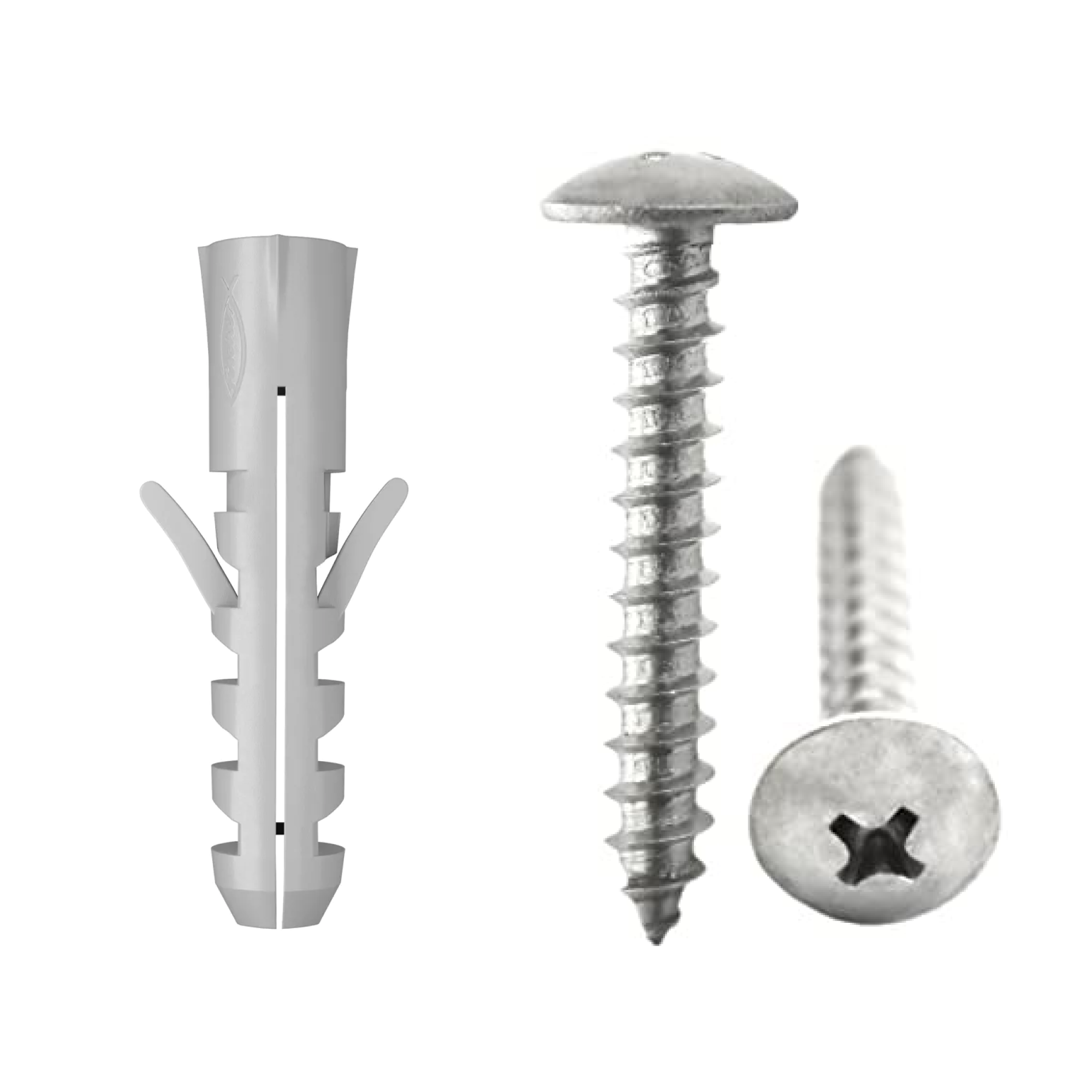 Concrete & Solid Masonry Expansion Plugs with 18.8 Stainless Screws for FRP Stair Tread Cover