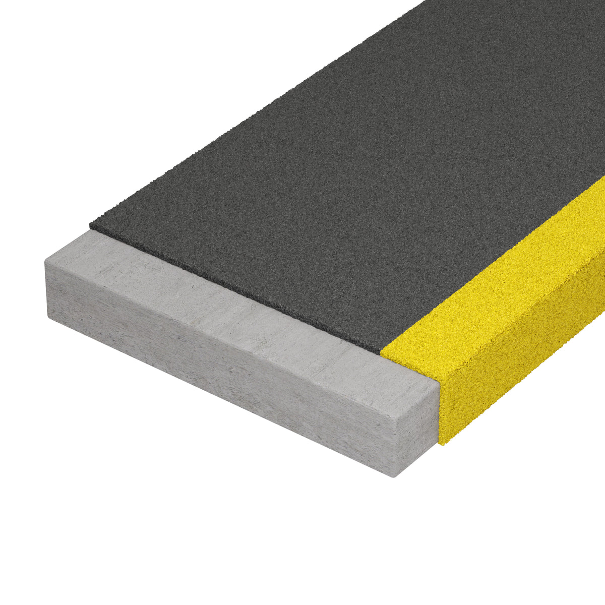 STEADY-STEP Anti-Slip FRP Stair Tread Cover - Black with Yellow Nosing